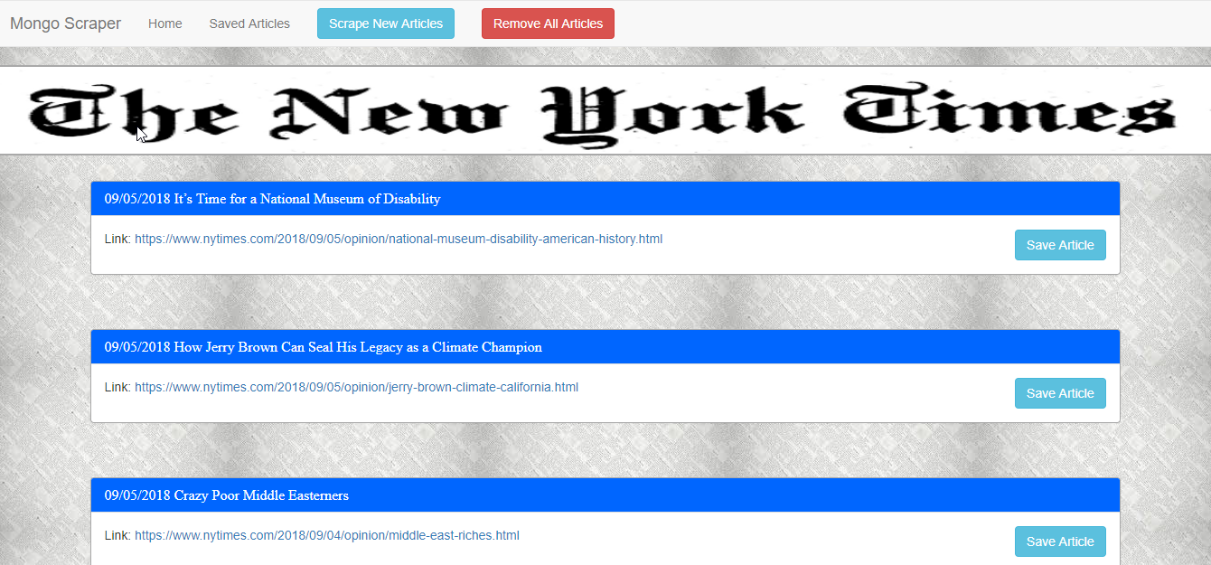 NY Times - scraper